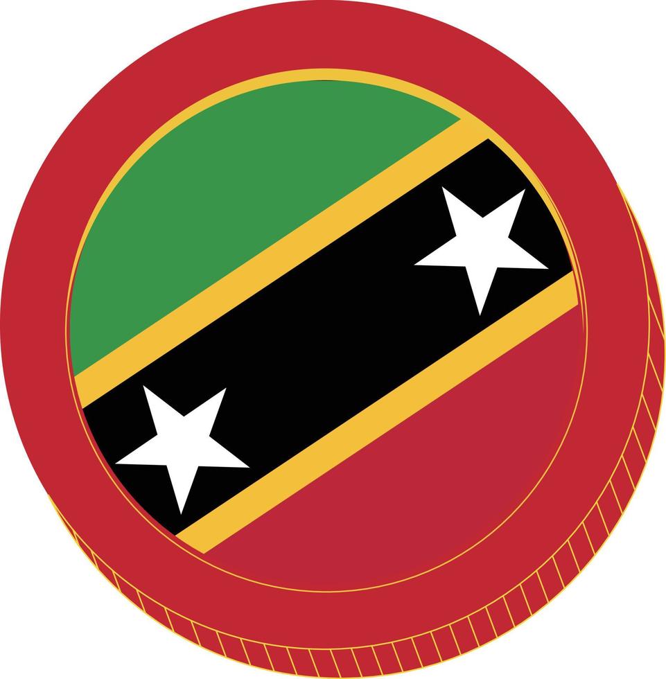 Saint Kitts and Nevis Flag vector hand drawn,East Caribbean dollar vector hand drawn