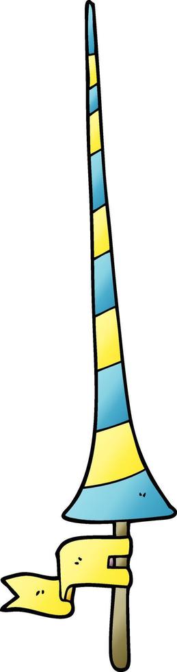 cartoon doodle medieval lance vector