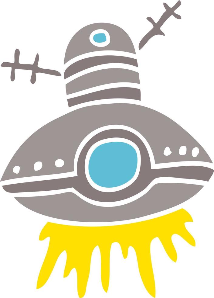 cartoon doodle alien spaceship vector