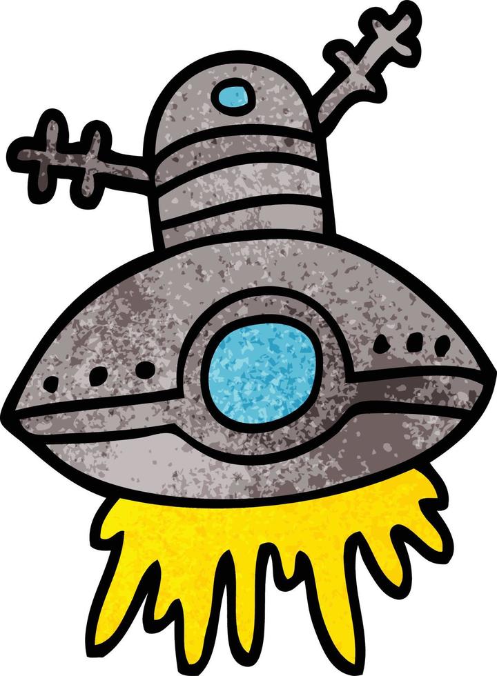 cartoon doodle alien spaceship vector