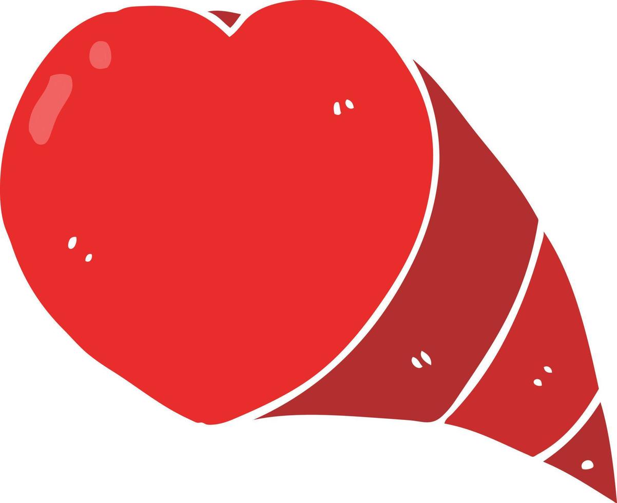 símbolo de corazón de amor de dibujos animados de estilo de color plano vector