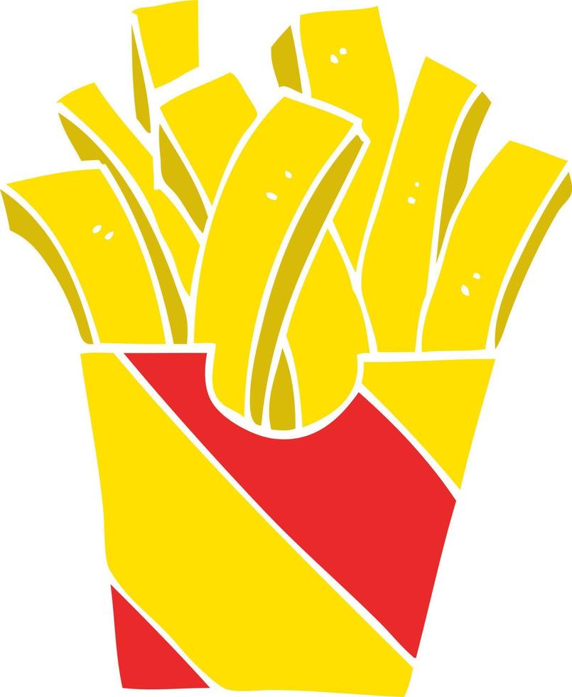 cartoon doodle takeout fries vector