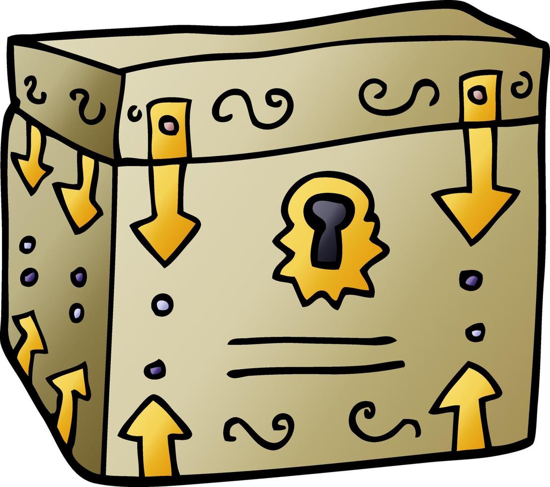 cartoon doodle treasure chest vector