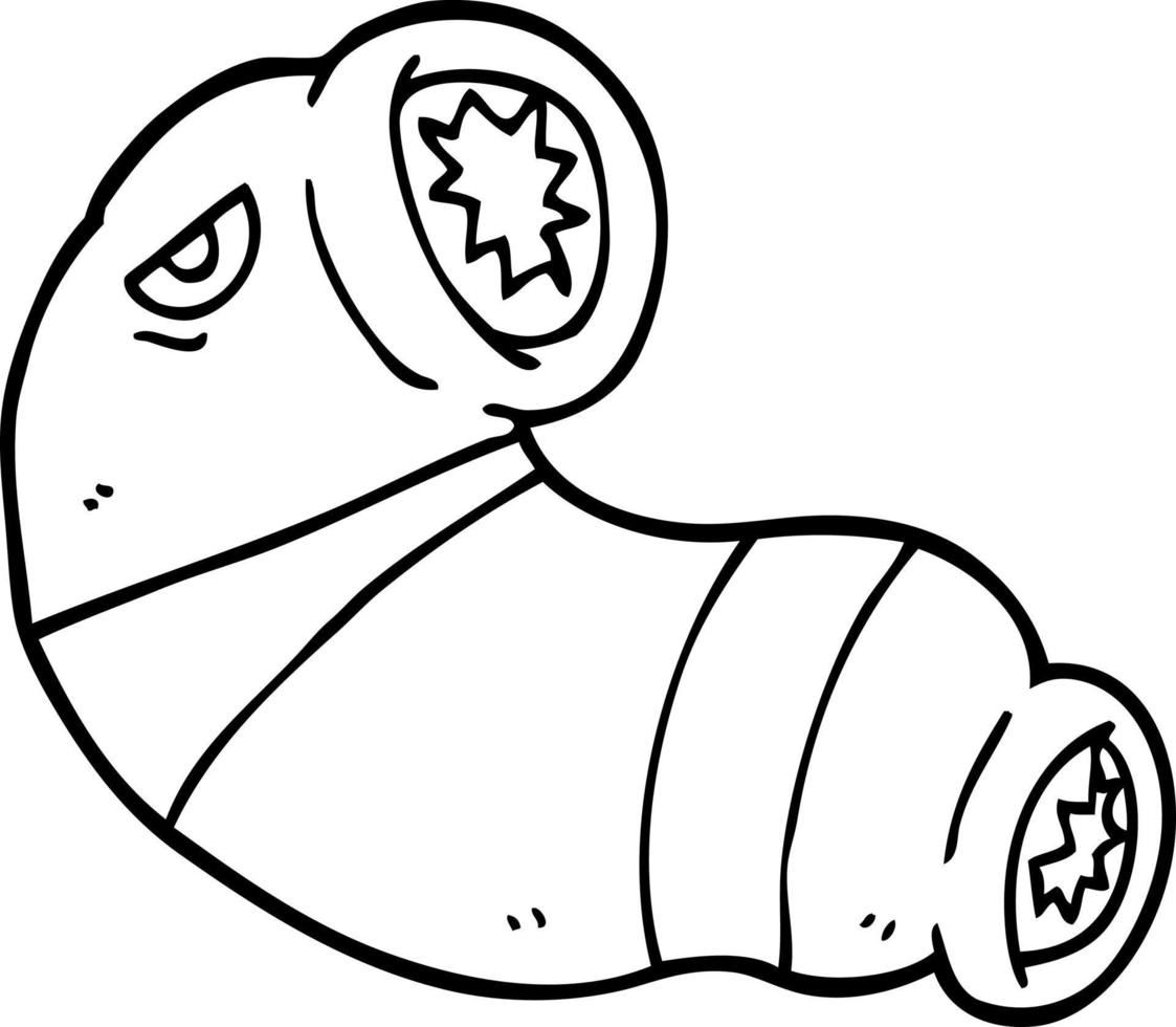 line drawing cartoon monster leech vector