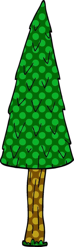 caricatura, garabato, árbol de navidad vector