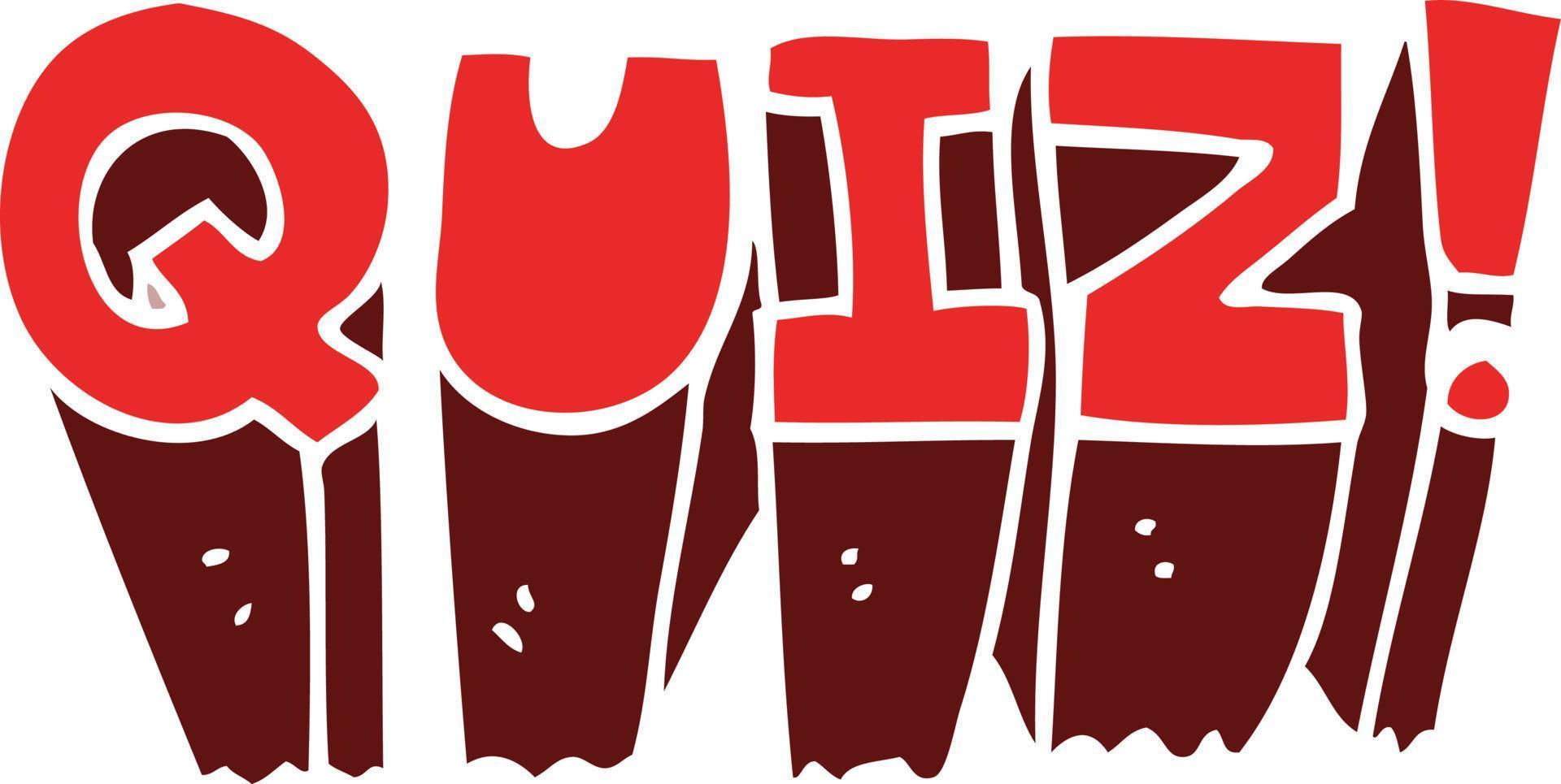 cartoon doodle quiz sign vector