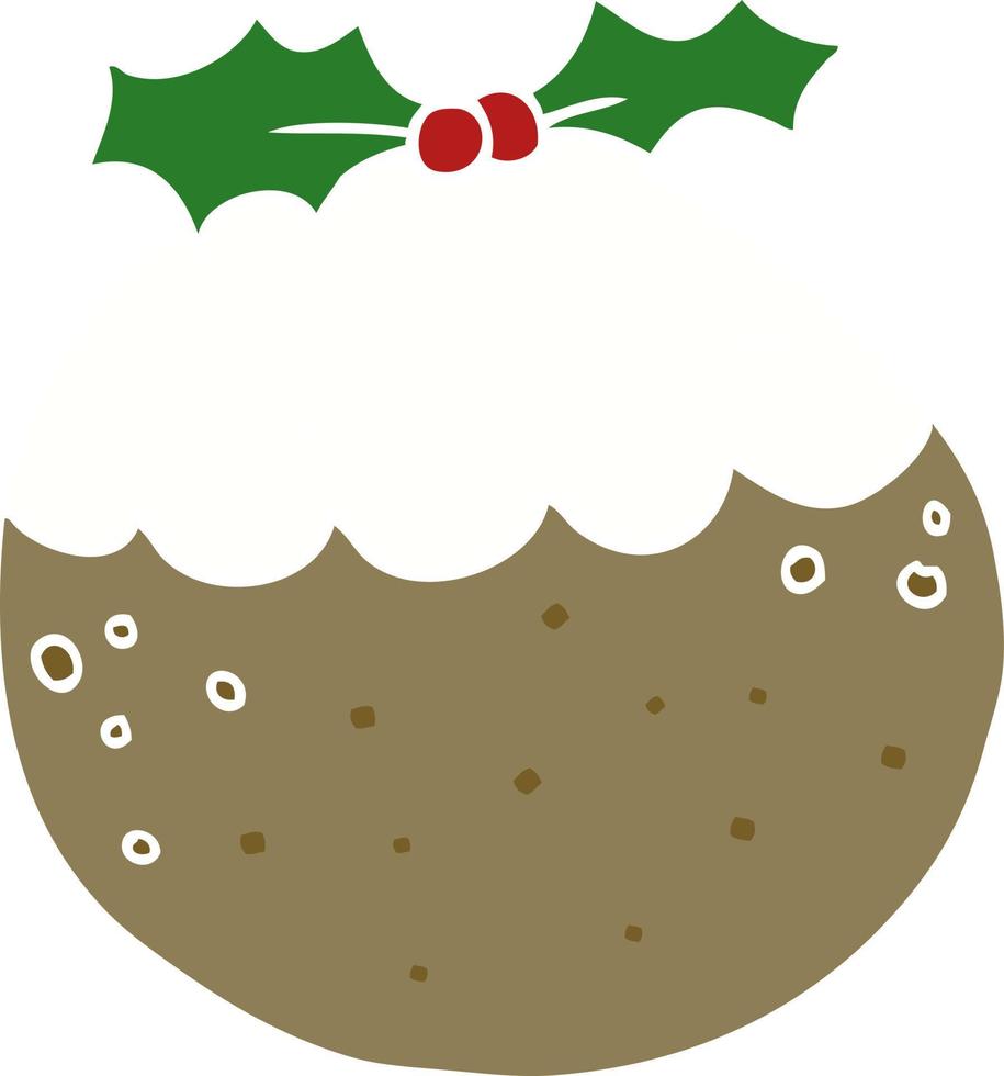 flat color style cartoon christmas pudding vector