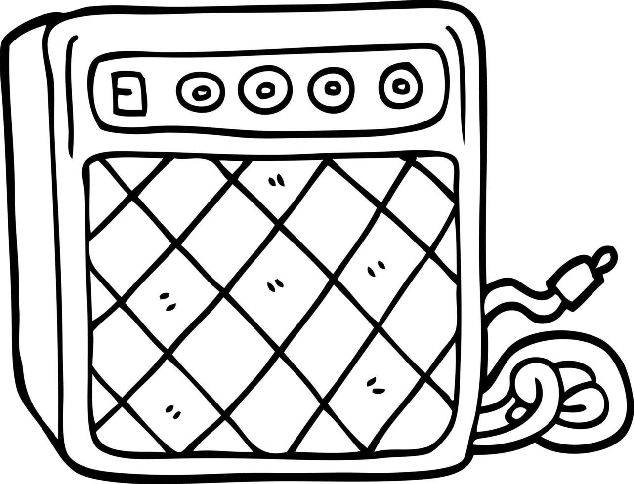 line drawing cartoon retro speaker system vector