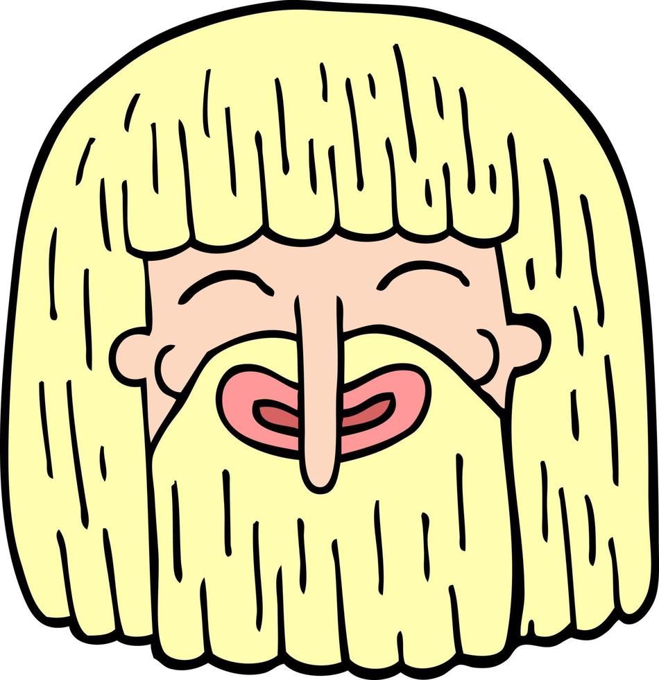 cartoon doodle bearded man vector