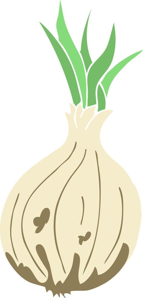 flat color illustration of a cartoon onion vector