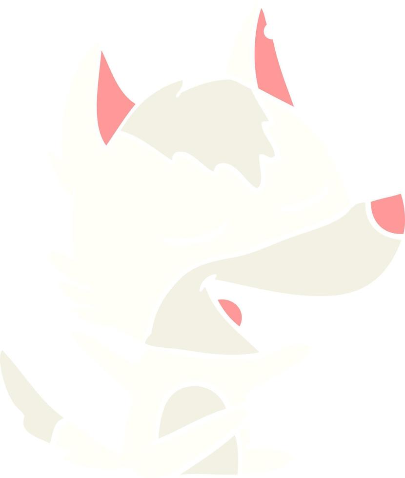 flat color style cartoon wolf laughing vector