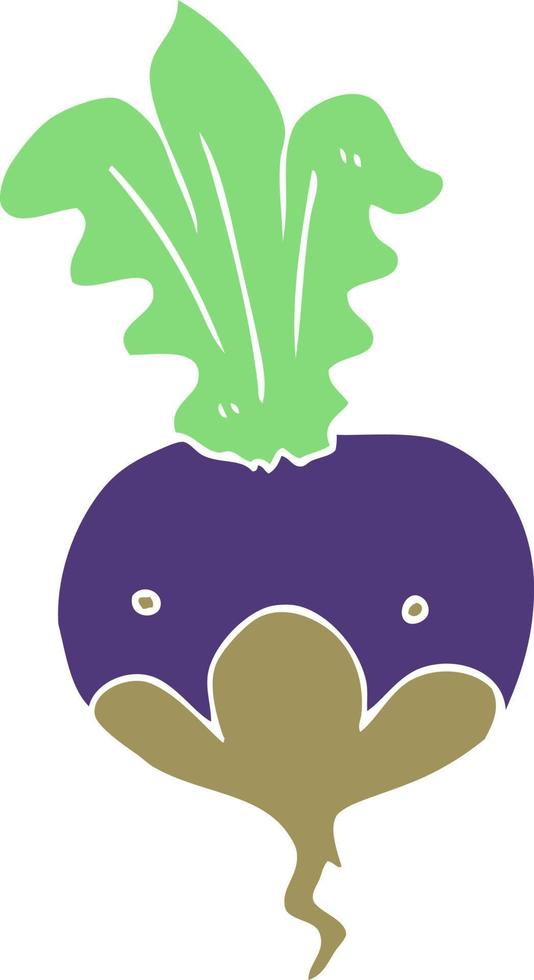 flat color illustration of a cartoon beet vector