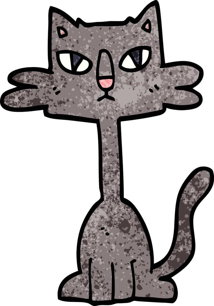 cartoon doodle funny cat vector