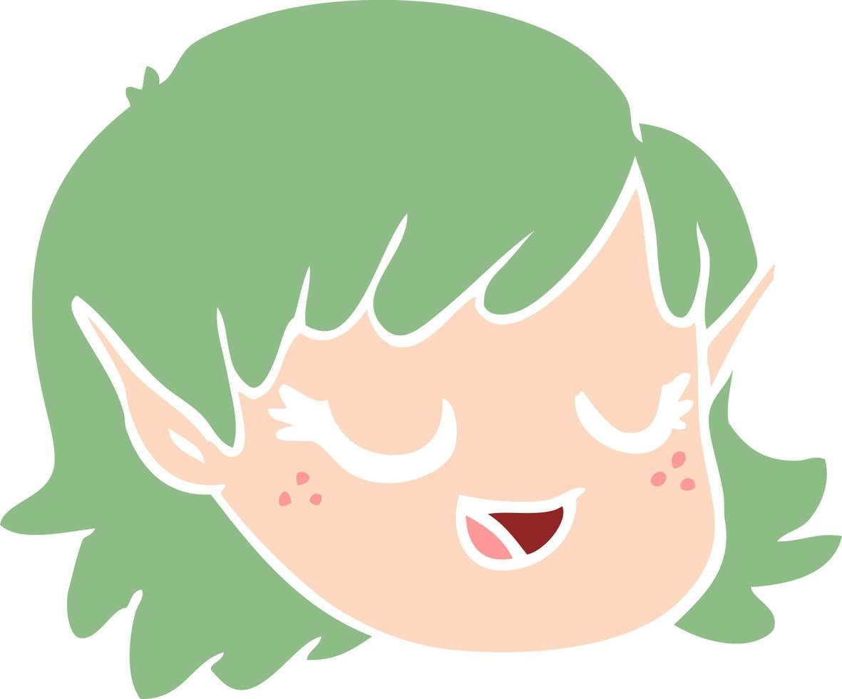 flat color style cartoon elf girl vector