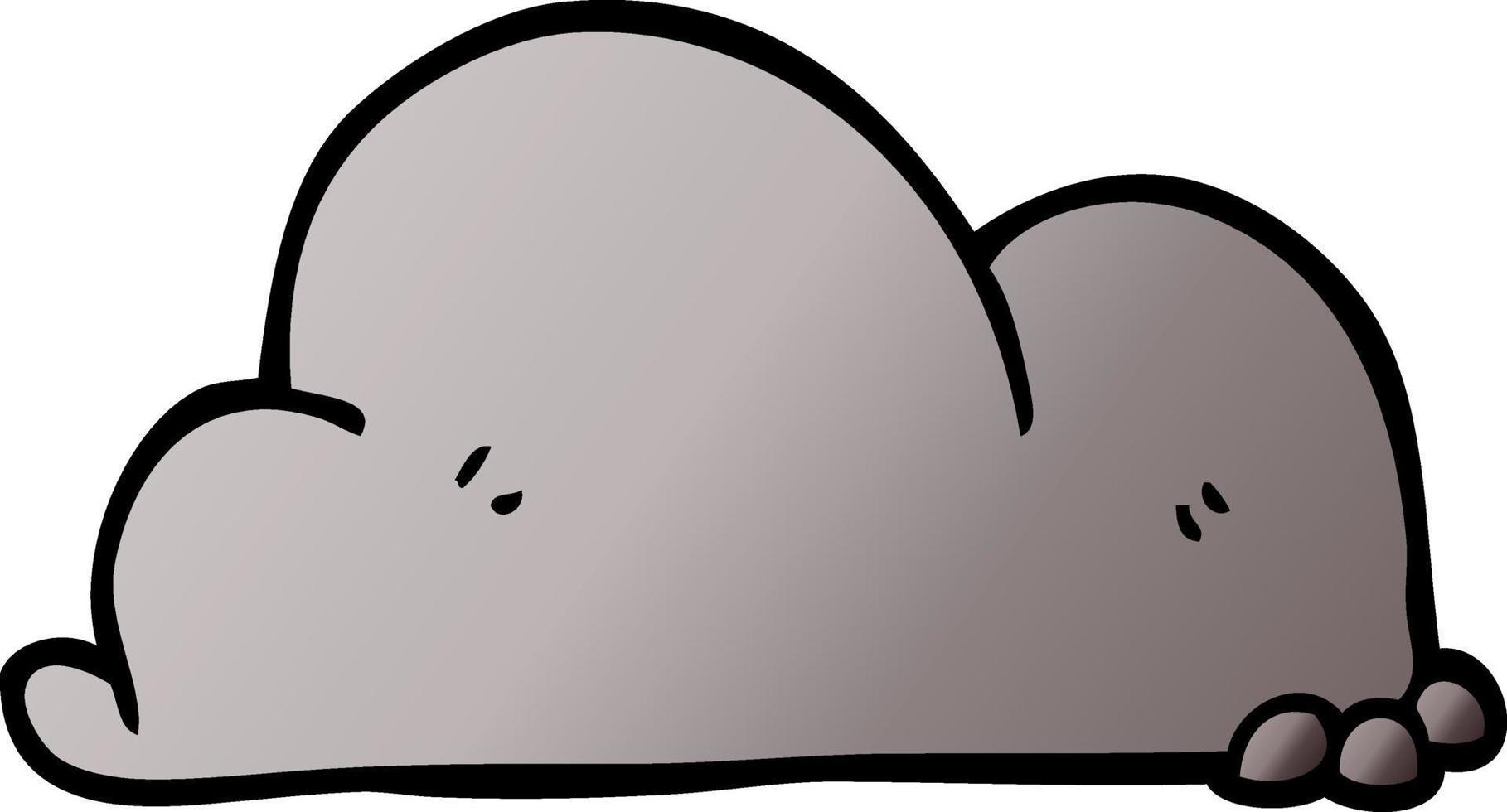 cartoon doodle boulder vector