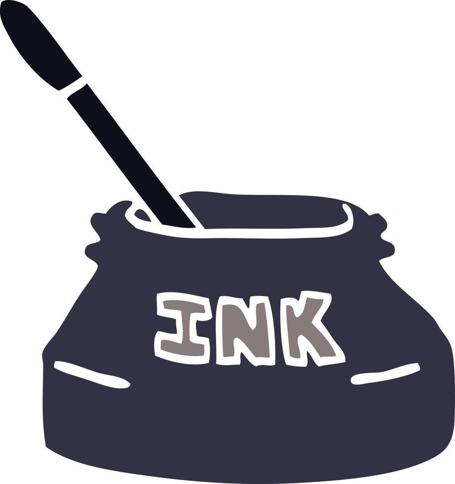 cartoon doodle ink pot vector