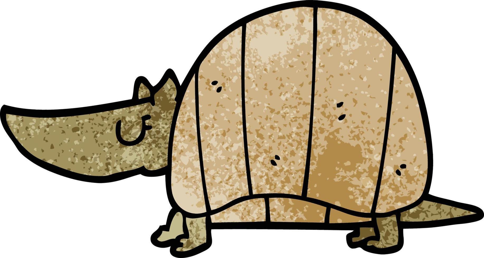 caricatura, garabato, armadillo vector