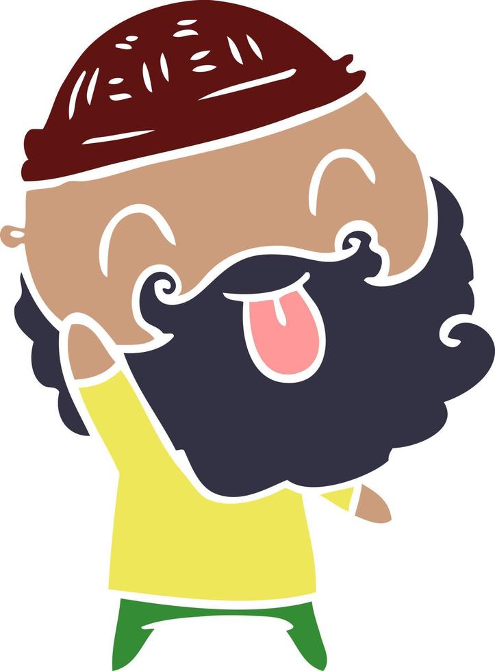 hombre con barba sacando la lengua vector