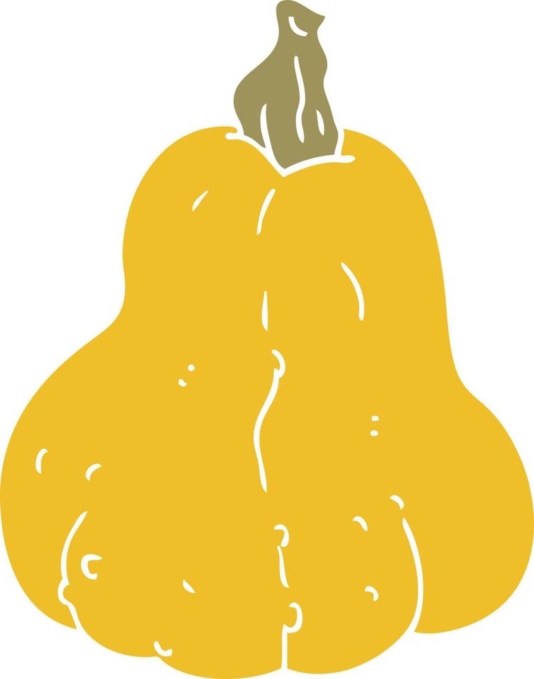 calabaza de dibujos animados de estilo de color plano vector