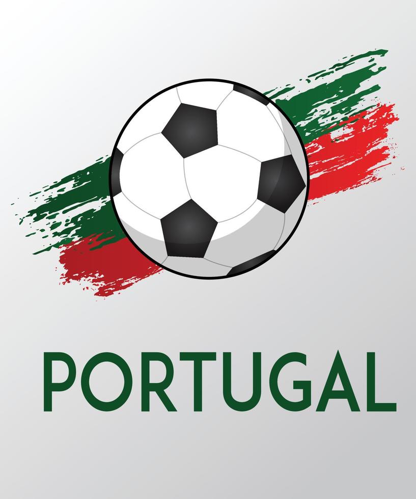 Flag of  Portugal with Brush Effect for Soccer Fans vector