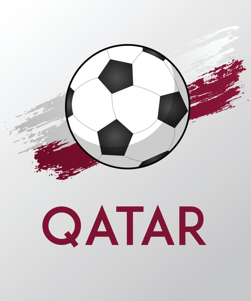 bandera de qatar con efecto de pincel para los aficionados al fútbol vector