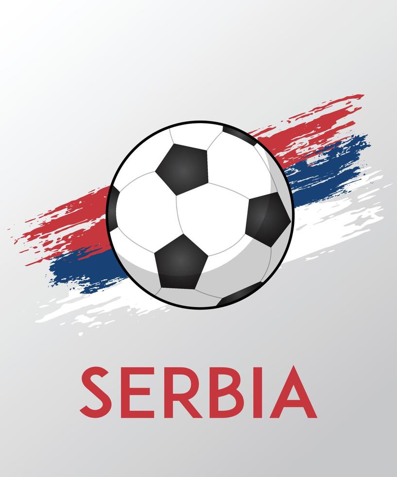 bandera de serbia con efecto de pincel para los aficionados al fútbol vector