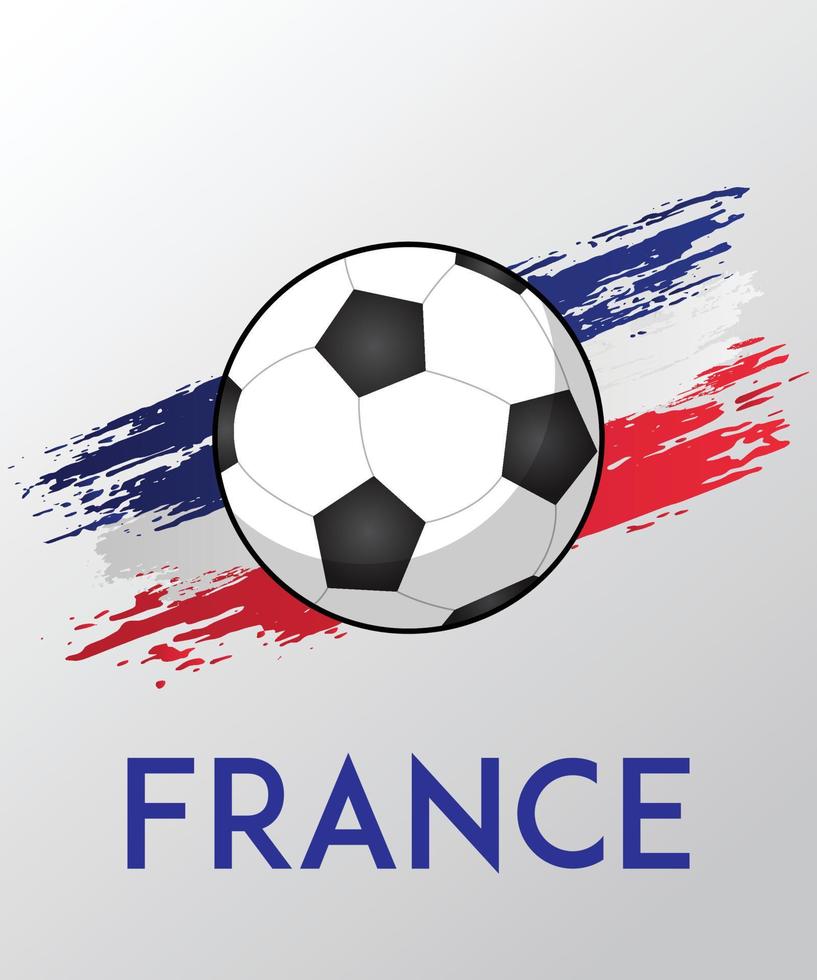 bandera de francia con efecto de pincel para los aficionados al fútbol vector