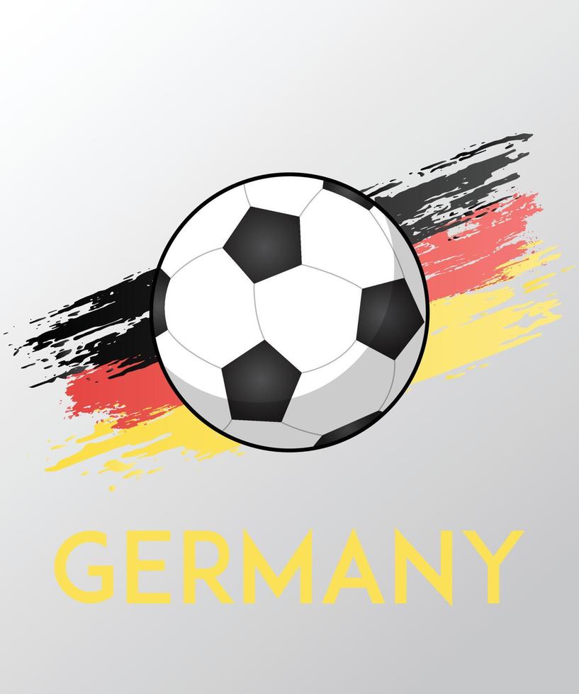 bandera de alemania con efecto de pincel para los aficionados al fútbol vector