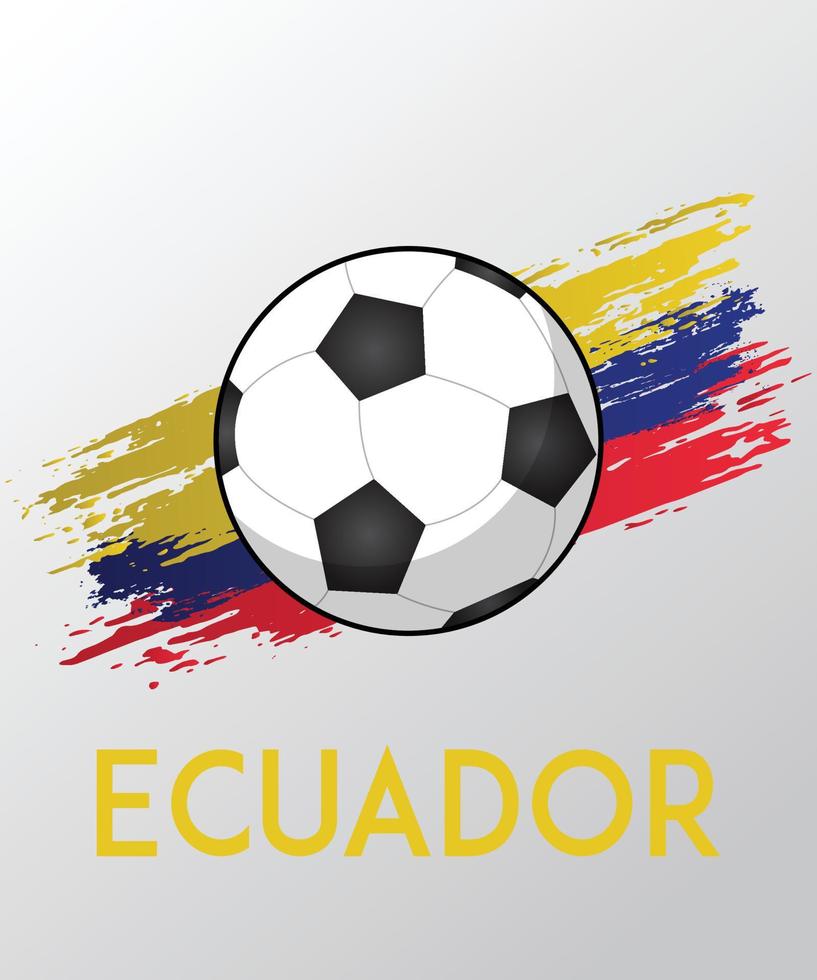 Flag of  Ecuador with Brush Effect for Soccer Fans vector