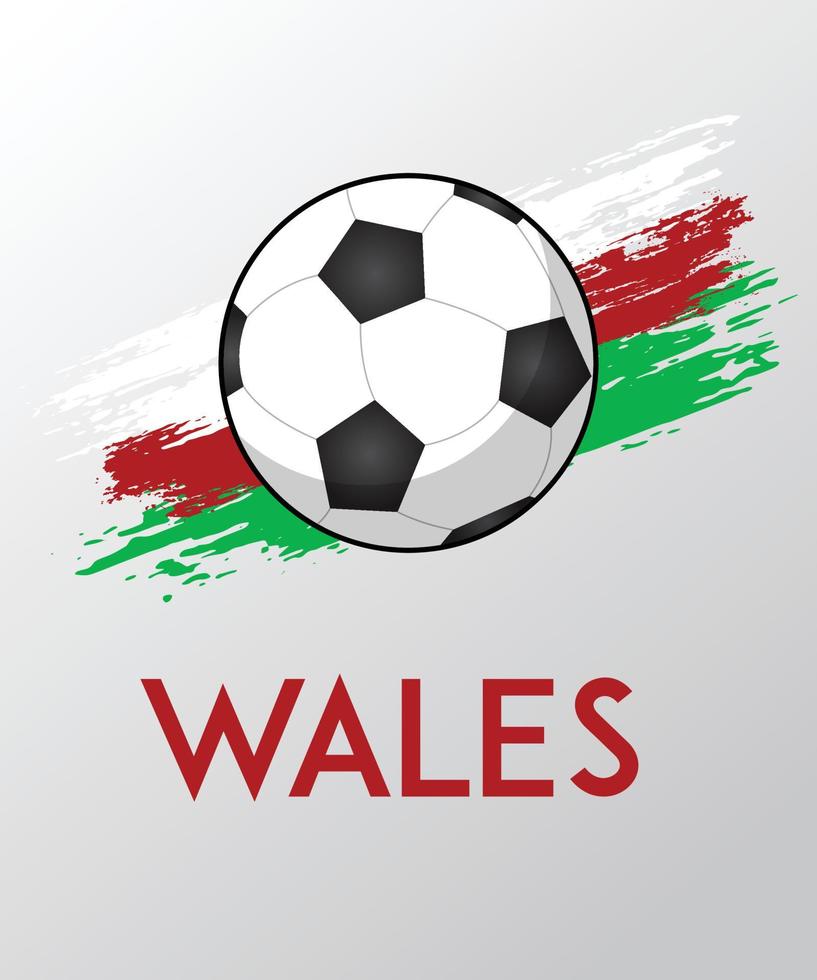 Flag of  Wales with Brush Effect for Soccer Fans vector