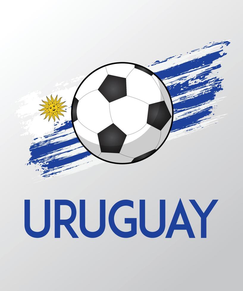 bandera de uruguay con efecto de pincel para los aficionados al fútbol vector