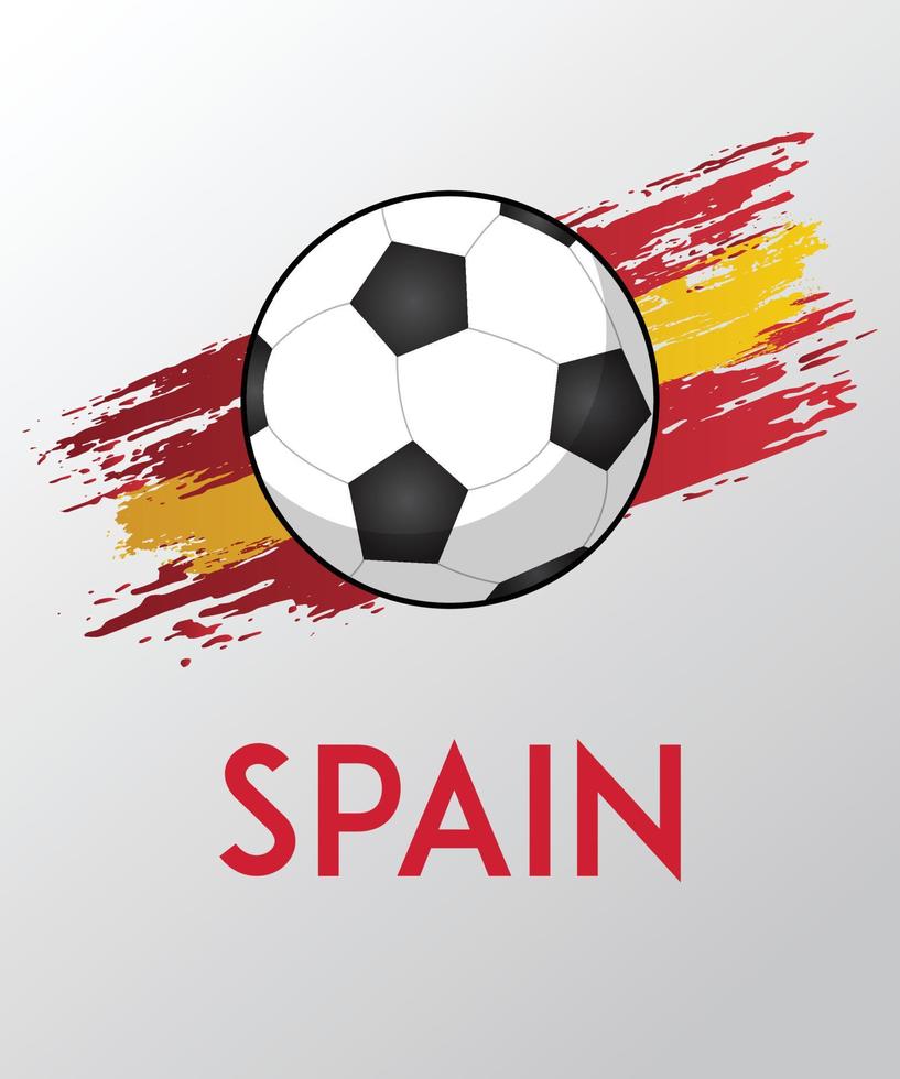 Flag of  Spain  with Brush Effect for Soccer Fans vector