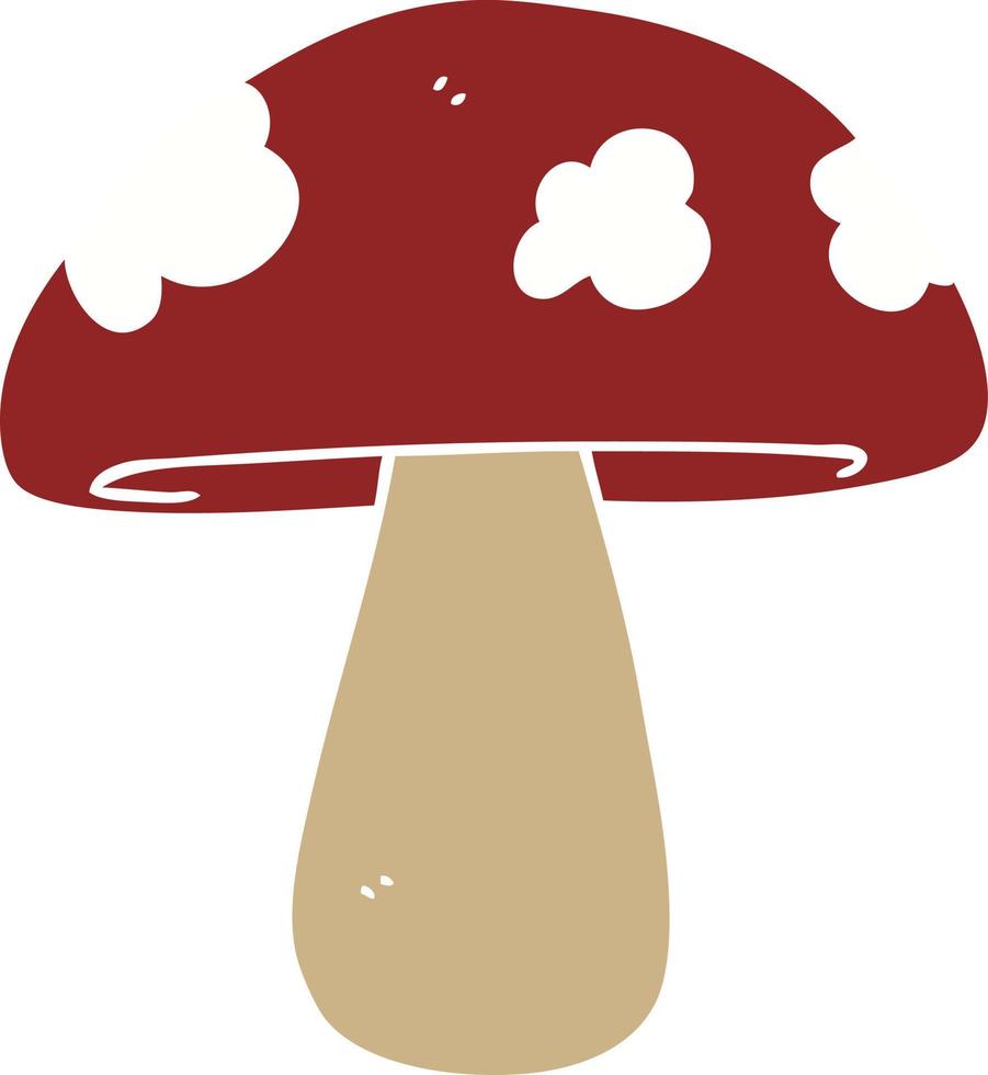 flat color style cartoon mushroom vector