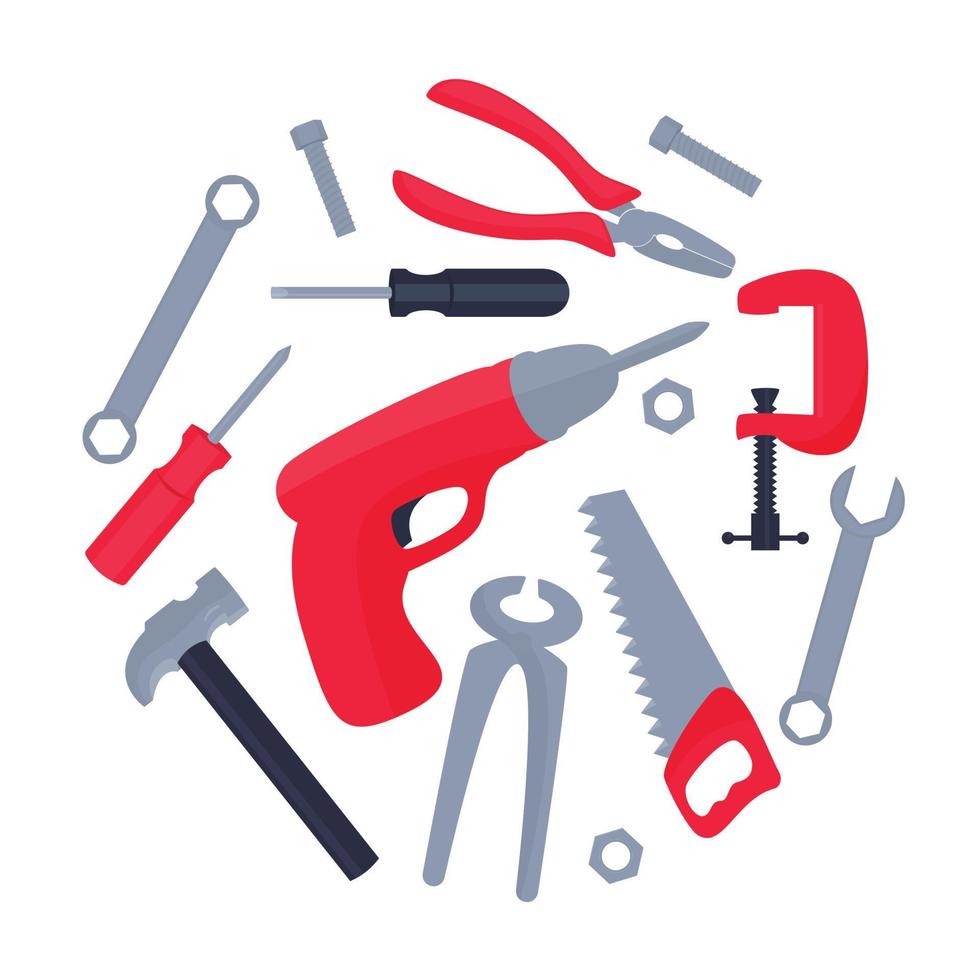 large vector set of working tools