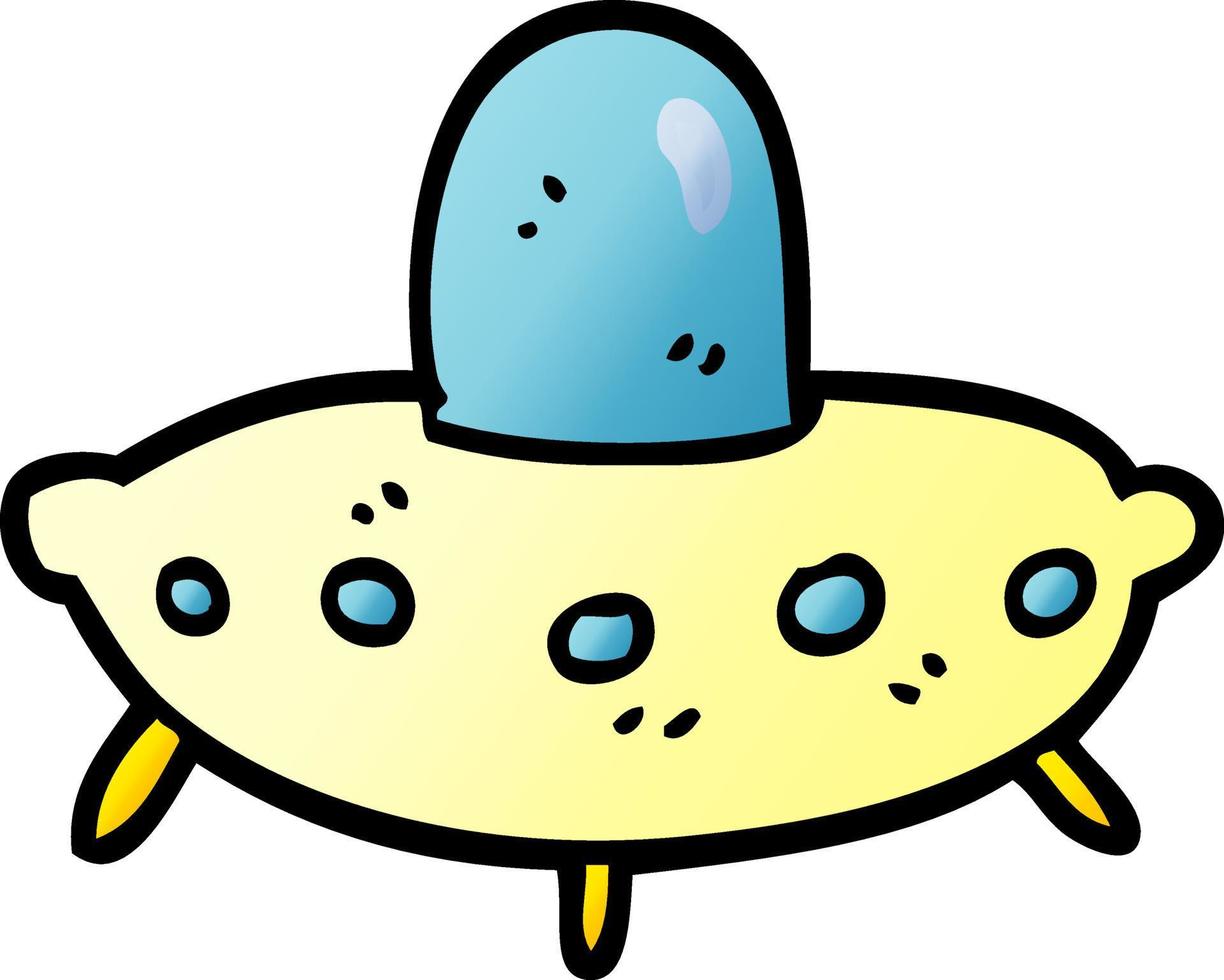 cartoon doodle alien spaceship vector