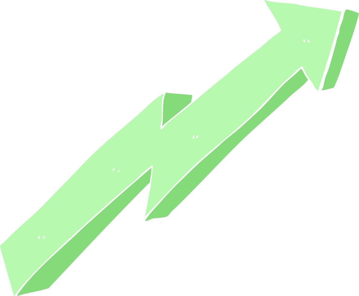 flat color illustration of a cartoon arrow up trend vector