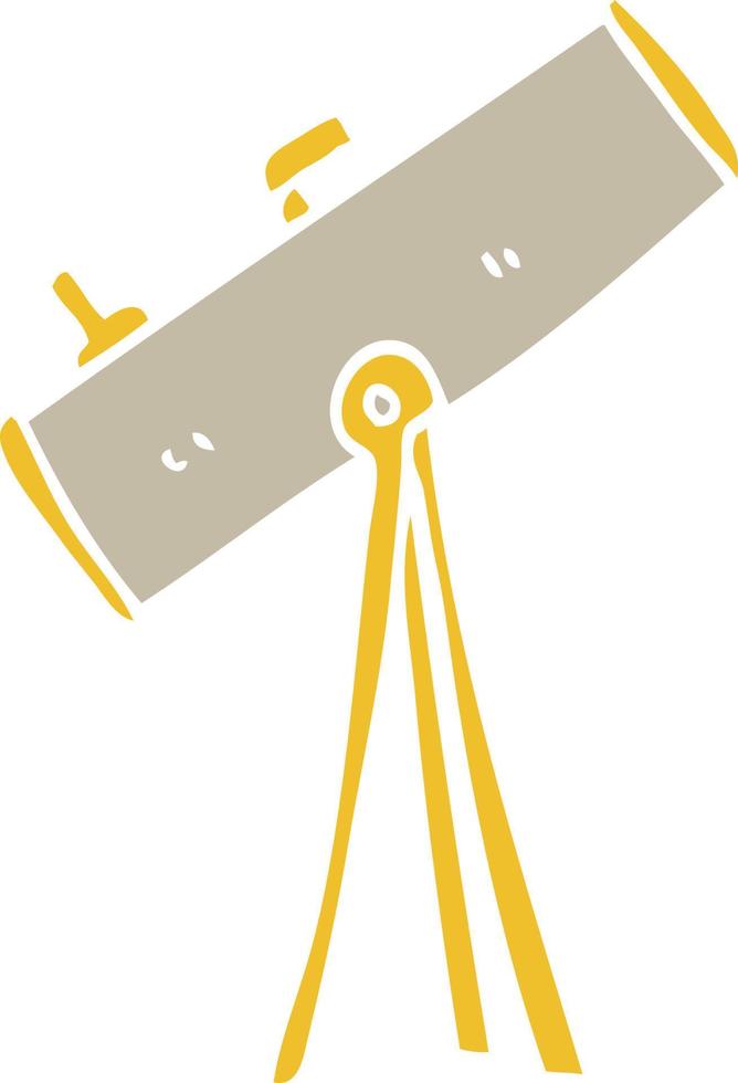 flat color illustration of a cartoon telescope vector