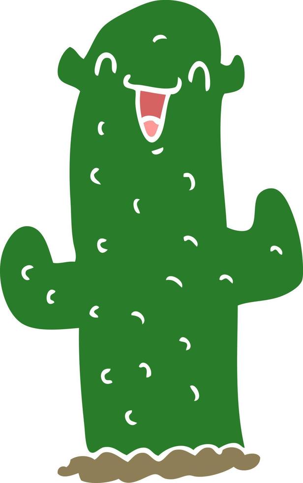 cactus de dibujos animados de estilo de color plano vector