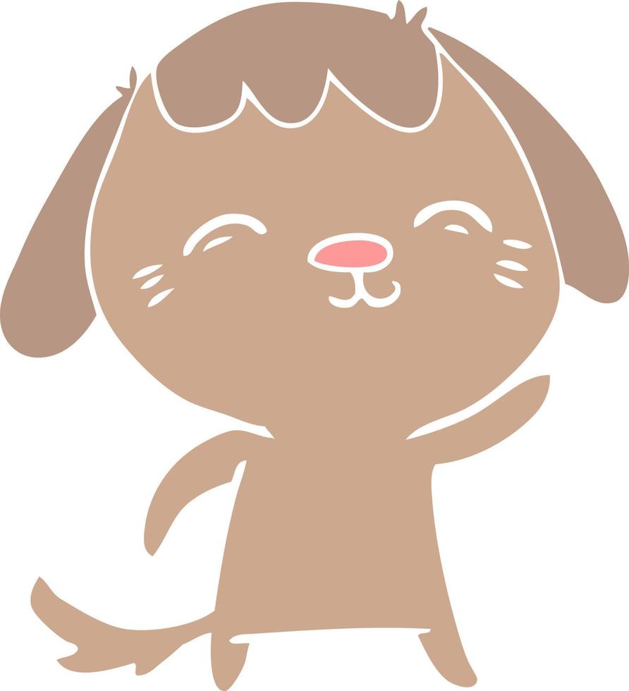 happy flat color style cartoon dog vector