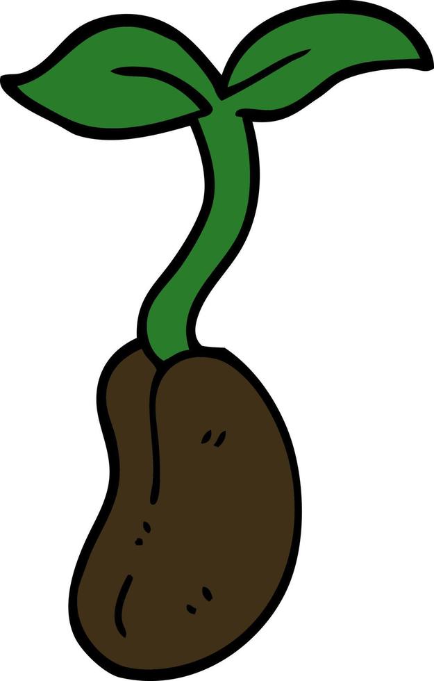 cartoon doodle of a seedling vector