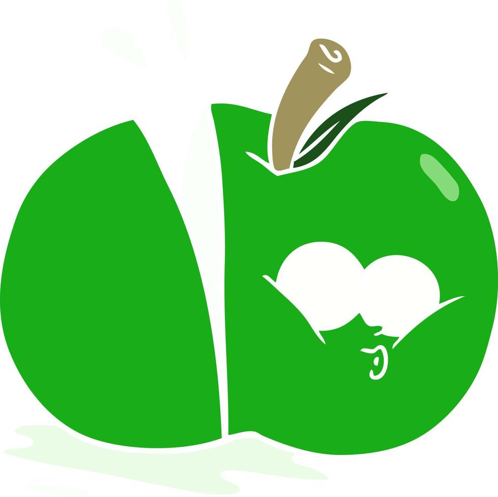 flat color style cartoon sliced apple vector
