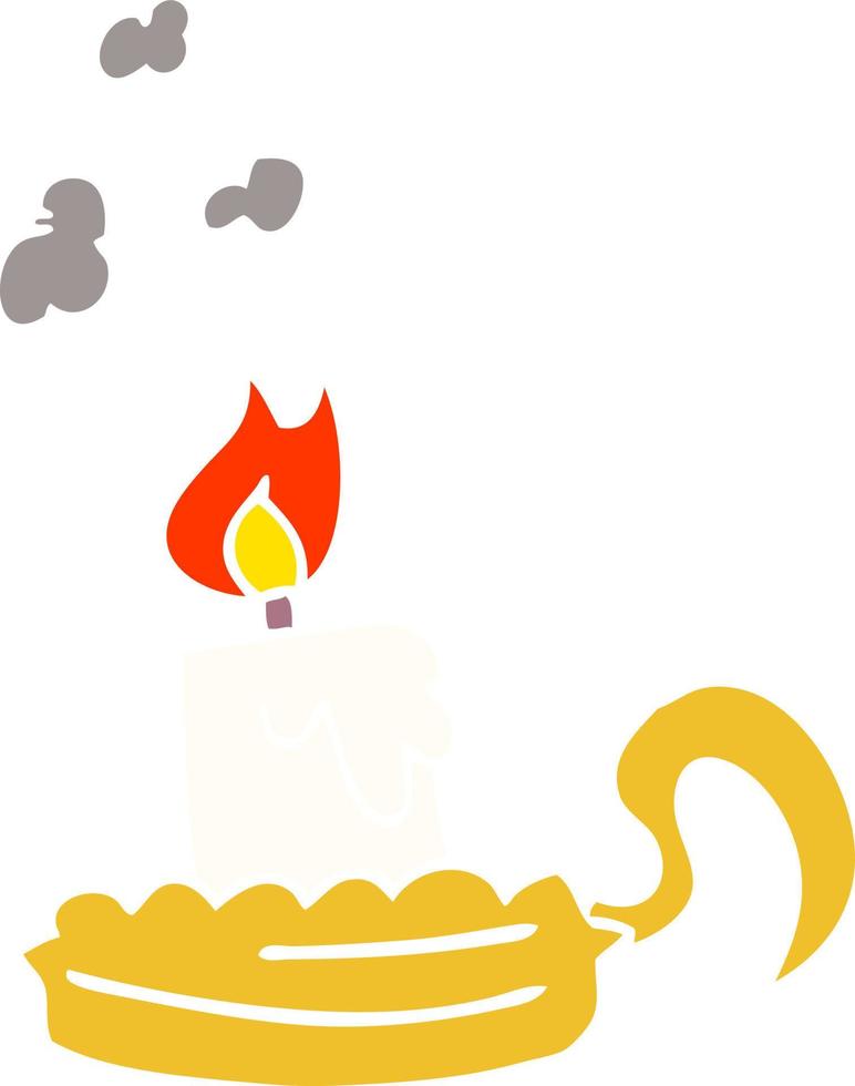 cartoon doodle candle in candleholder vector