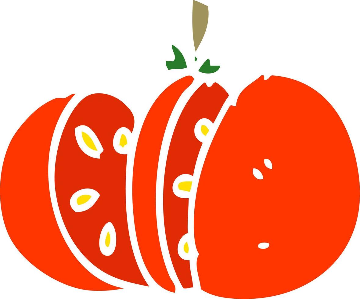 cartoon doodle sliced tomato vector