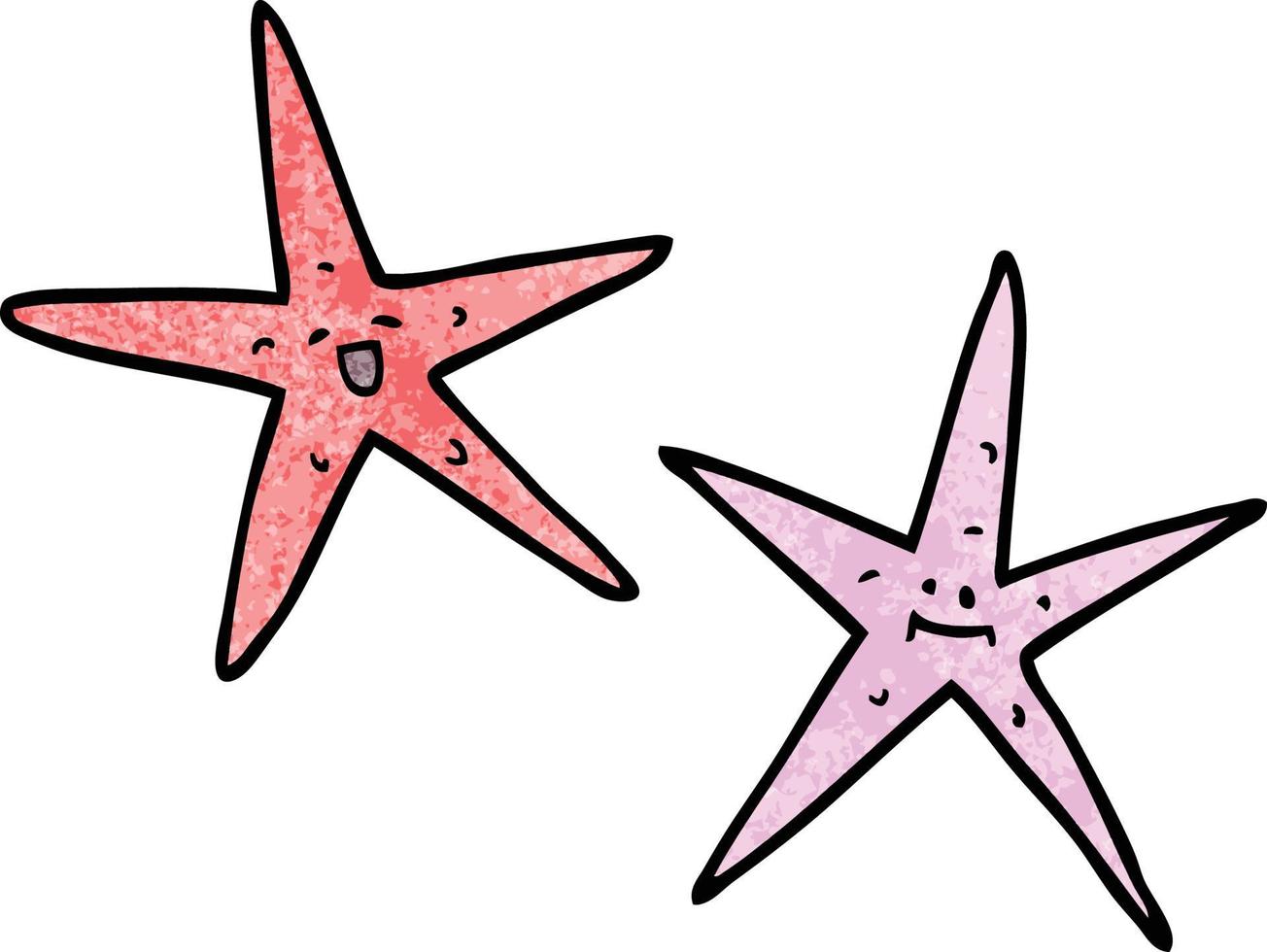 cartoon doodle star fish vector