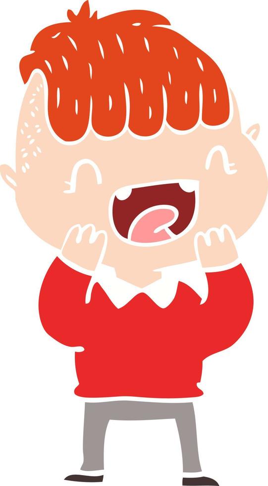 flat color style cartoon happy boy laughing vector