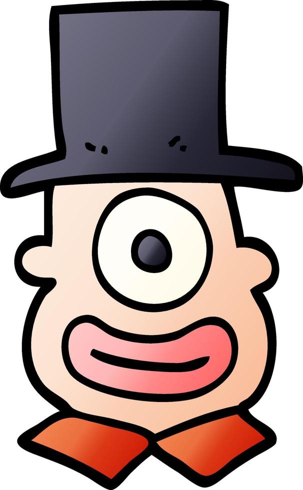 cartoon doodle cyclops in top hat vector