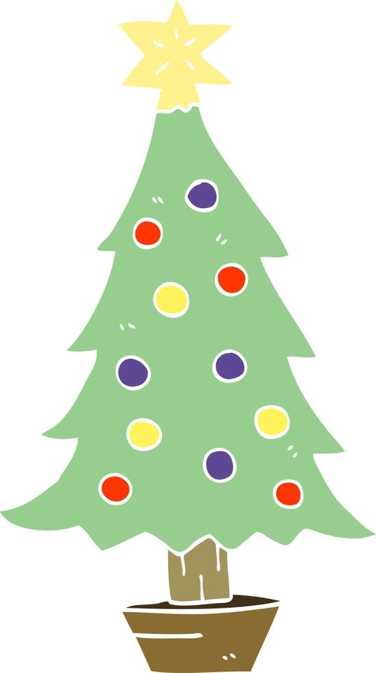 caricatura, garabato, árbol de navidad vector