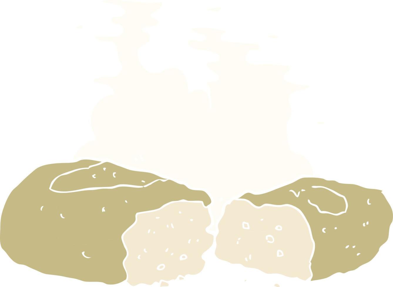 flat color illustration of a cartoon bread vector