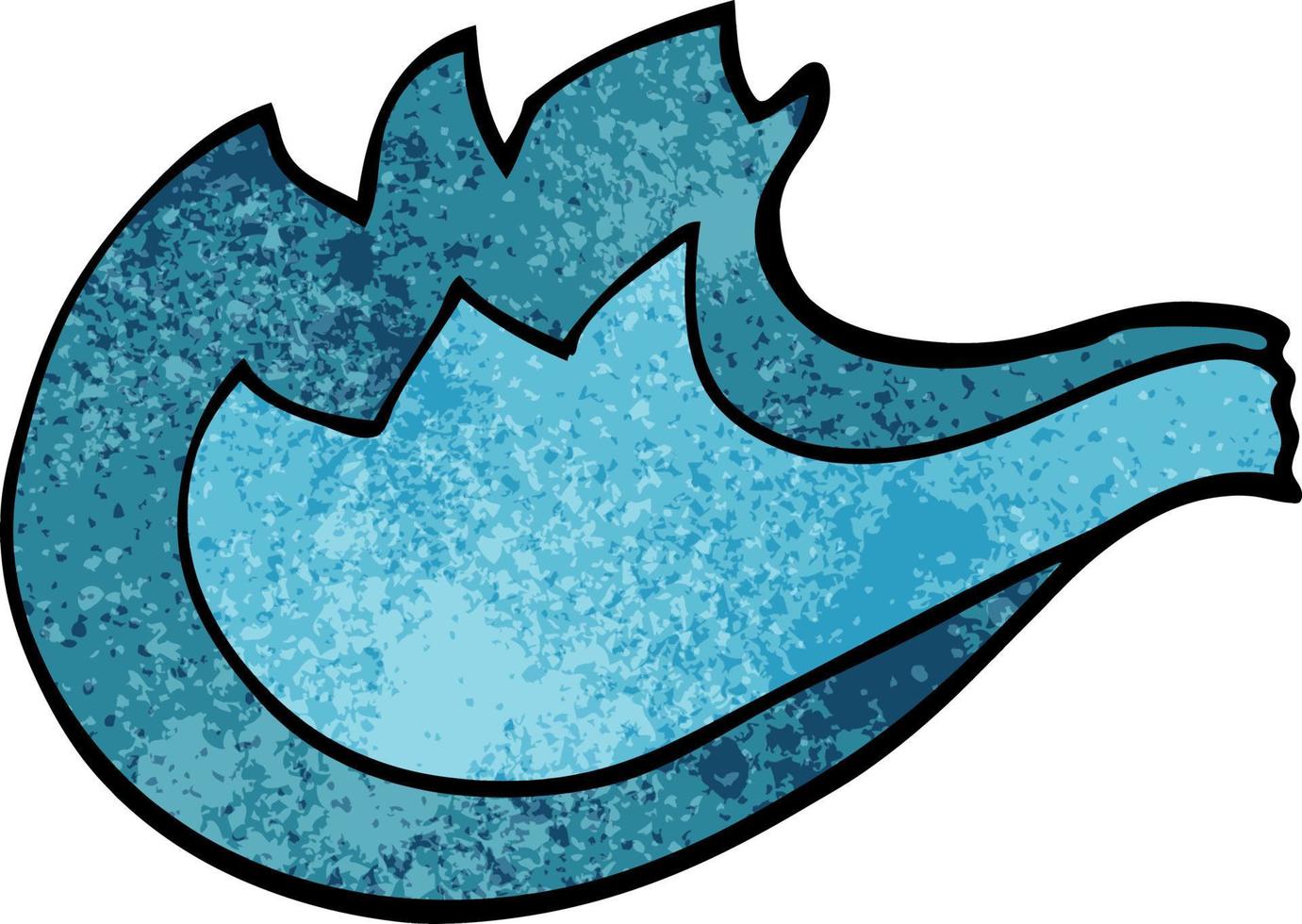 cartoon doodle blue gas flame vector
