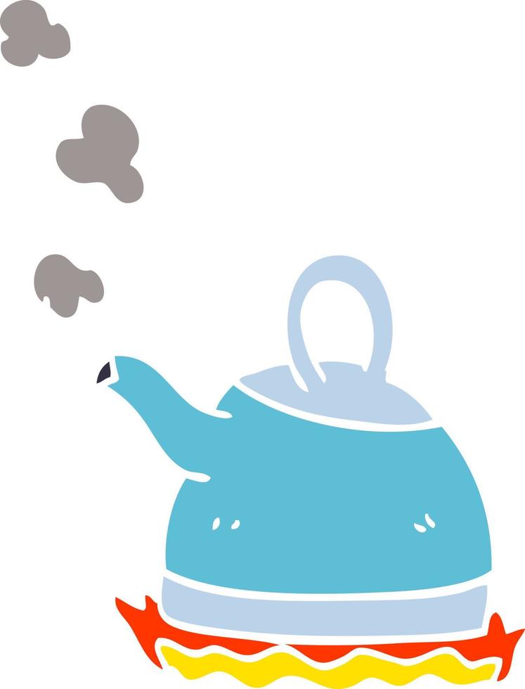 cartoon doodle kettle on stove vector
